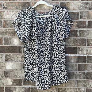 Take 50% OFF- Animal Print Stylish Black and White Women's Top, Size-M